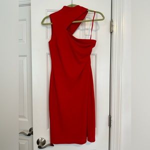 Ralph Lauren size 4, never worn, red one shoulder dress